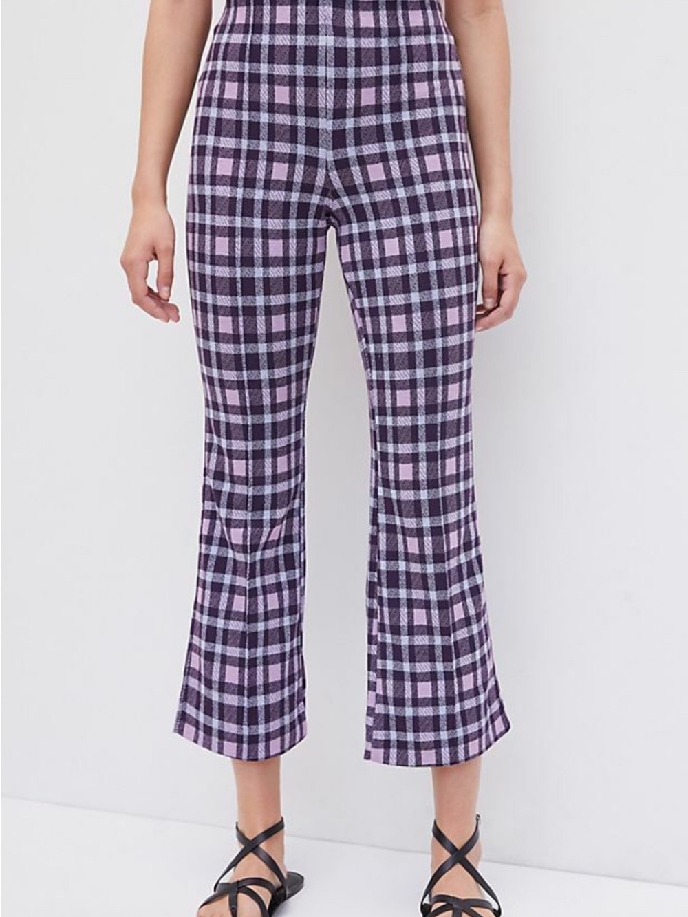 MAEVE Anthropologie Pull-On High Rise Kick Flare Cropped Paid Pants Pants Sz M